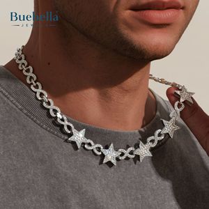 Venta caliente 14K oro blanco plateado 925 plata esterlina 10mm Iced Out Stars Infinity Link Chain para hombres - Product Image 2