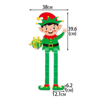 Décorations de Noël suspendues, Père Noël, Bonhomme de neige, Renne, Elfe, avec jambes extensibles, pour accrocher à la porte, ornements suspendus pour la fête de Noël, décoration de la maison