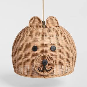 Luz animal personalizada para habitación de niños forma de conejito cubierta de lámpara colgante de ratán lámparas colgantes naturales al por mayor - Product Image 6