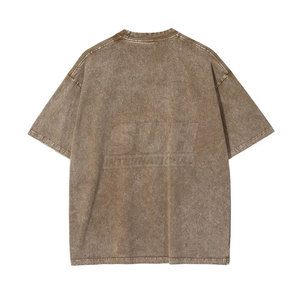 เสื้อยืดผู้ชายสีพื้นพิมพ์ลายแบบฟอกสี 100% ผ้าฝ้าย ทรงหลวม ระบายอากาศได้ดี แห้งเร็ว เป็นมิตรกับสิ่งแวดล้อม ปรับแต่งได้ ผลิตในปากีสถาน - Product Image 2