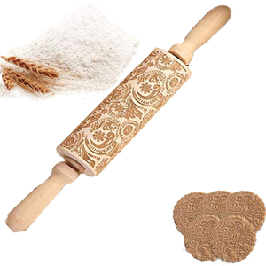 Rouleau à pâtisserie en bois écologique et à utiliser pour cockise et produit fait main Cuisson Manche en bois antiadhésif avec vente - Product Image 6