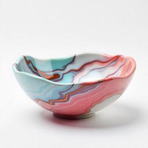 Bol en résine 3D élégant de style ange fabriqué à la main MODÈLE brillant Vaisselle de qualité supérieure Utilisation artisanale de la salle à manger de Noël - Product Image 4