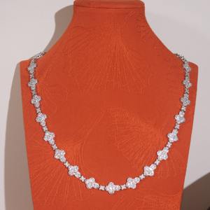 Collar con Colgante de Cruz y Eslabones de Estrella con Incrustaciones de Diamantes de Moissanita Incoloros en Plata 925, Estilo Hip Hop, Miami Bling, para Hombre - Product Image 1