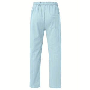 Pantalons en coton et lin pour hommes les plus vendus Confortables Nouveauté Design personnalisé avec taille mi-haute Qualité supérieure à prix avantageux - Product Image 2