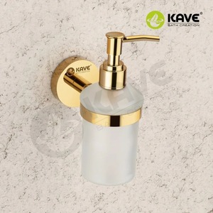 Distributeur de savon liquide PVD doré en acier inoxydable Distributeur de savon mural de luxe pour salle de bain et cuisine Design moderne et durable - Product Image 1