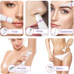 Rasoir électrique pour femmes à double lame, portable, lavable, pour l'épilation du visage, du corps, de la ligne du bikini, des sourcils, des aisselles, IPX7, livré avec un sac - Product Image 6