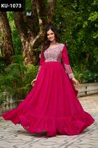 Nouveau Designer Star Georgette Anarkali Style Prêt à Porter Fantaisie Robes avec Dupatta à Bas Prix Mariage et Festival Porter Costume - Product Image 5