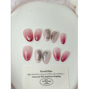 Crimson Wings Press-On Nail Art, design d'ailes élégant pour l'amélioration des ongles - Product Image 4