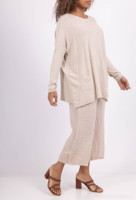 Suéter Largo Informal de Invierno para Mujer, con Bolsillos Funcionales Pequeños, Cuello Redondo, Mangas Largas, Tejido por Computadora
