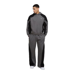 Conjunto de chándal de bloque de color de dos tonos para hombre Jersey premium y pantalones de Jogger para ropa informal cómoda - Product Image 1