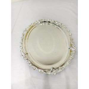 Plateau de service moderne avec bordure en feuilles Plateau de service pour salade et fruits Décoration de table Décoration de mariage Cadeau de Noël - Product Image 1