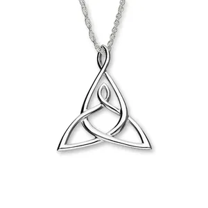 Ortak 925 Sterling Silver Pendant Necklace Handmade Traditional Celtic Twisting Fine Jewellery of Scotland for Women P 1253