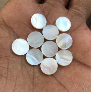 Cuarzo Suelto de 12x12mm, Forma de Moneda, Liso y Plano, Excelente Pulido, para Joyería, Blanco, Gris, Arcoíris - Product Image 2
