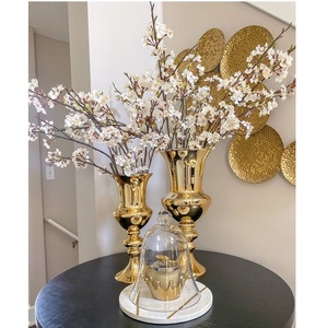 Ensemble de 2 vases à fleurs en argent de style côtier, design minimaliste, faits à la main, nouvelle décoration de mariage, pots en métal pour la décoration de table et de la maison - Product Image 6