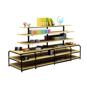 Dépanneur snacks papeterie présentoir étagère à livres en bois supermarché métal étagère de présentation en bois - Product Image 6
