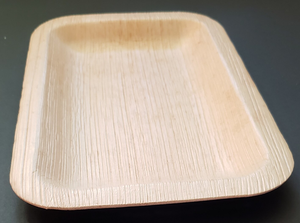 Areca Assiettes rectangulaires profondes en feuille de palmier Assiettes compostables écologiques pour la maison et la restauration - Product Image 4