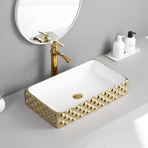 Luxury Style Sanitary Lavamanos Colour Electroplate Bathroom Sink Designer Bowl Wash Basin