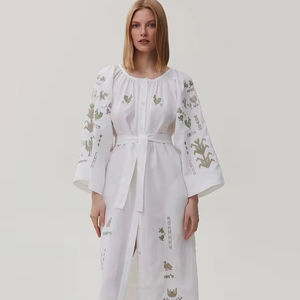 Venta caliente diseño de moda vestido Multicolor sol flor bordado ropa de playa moda mujer mexicana vestido para fiesta de verano vacaciones - Product Image 1