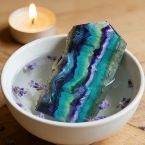 Fluorite arc-en-ciel naturelle brute, pointe en vrac, fluorite polie, <span class=keywords><strong>tour</strong></span> <span class=keywords><strong>de</strong></span> haute qualité, pierre précieuse, baguette pour boutique <span class=keywords><strong>de</strong></span> cristal, cadeau, entreprise - Product Image 4