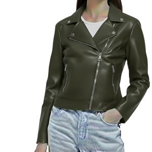 Fit <b>Winter</b> Jacket Custom Design New Style Genuine Real Leather Premium Plain Stand Collar Zipper Closure Size All Luxury <b>Women's</b> - Product Image 5