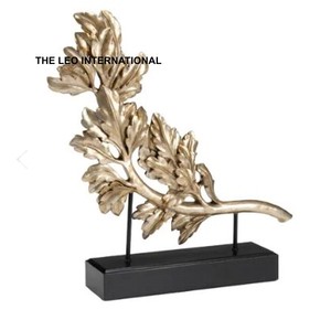 Figurines en métal Plume Dorée, Artisanat de bureau manuel, Ornements, Statues, Sculptures, Produits décoratifs pour la maison - Product Image 5