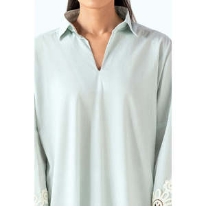 Ensemble coordonné en crêpe froissé vert menthe pour femme – Tendance décontractée deux pièces – Tailles XS/S/XS/S – Idéal printemps/été - Product Image 1