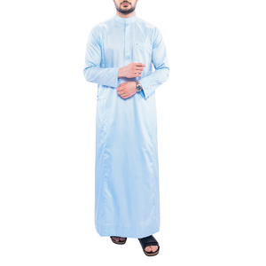 Hombres transpirable ligero poliéster árabe Thobe Jubbah ropa islámica personalizada de talla grande adulto ajuste suelto de secado rápido - Product Image 4