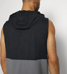 Bas quantité minimale de commande personnalisé hommes été Gym Stringer réservoir grande taille coton Jersey décontracté été à capuche entraînement musculaire tricoté musculation - Product Image 2