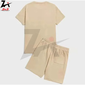Conjunto de pantalones cortos de verano de algodón Unisex de gran venta Chándal transpirable de 2 piezas Camiseta estampada de manga corta y pantalones cortos a juego - Product Image 6
