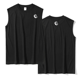 Camiseta sin mangas de gimnasio informal para hombre, chaleco deportivo de algodón con estampado 3D transpirable, decoración bordada - Product Image 4