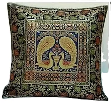 Silk Cover Luxury Beige Pillow Cases Decorative Cushion Covers Embroider Design Luxury Sofa Cushion Cover
