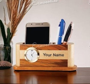 Wholesale Price Rectangle Pattern <b>Pen</b> Stand Modern <b>Pen</b> Organizer Solid Wood <b>Pen</b> Holder for Desk - Product Image 1