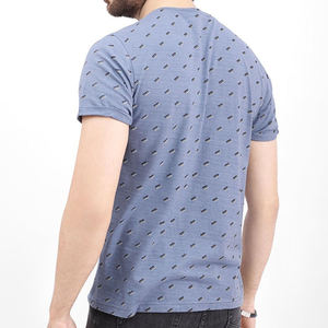 เสื้อยืดแขนสั้นคอกลมสำหรับผู้ชายเสื้อแนวสตรีทผ้าคอตตอน100% สีพื้นพิมพ์ลายดิจิทัลระบายอากาศ - Product Image 4