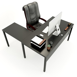 UConcept System L-Shaped <b>Desk</b> 160cm <b>Solid</b> <b>Wood</b> Main Tabletop Minimalist Steel Frame Assembly Required for Bedroom Use-HBUC019 - Product Image 6