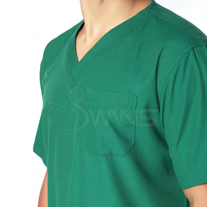 ชุดสครับแพทย์ดีไซน์โดดเด่น ขายดี ไซส์ใหญ่ MOQ ต่ำ สินค้ามาใหม่ ผ้าฝ้าย 100% รับทำโลโก้ตามสั่ง บริการ OEM - Product Image 4