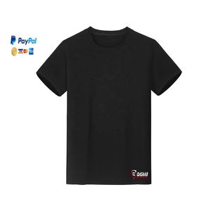 Camiseta de verano de manga corta para hombre, Camiseta holgada de algodón de la mejor calidad, venta al por mayor, Camiseta de cuello redondo negra de algodón de verano con estilo - Product Image 1