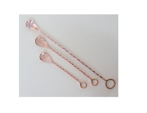 Ensemble de 3 cuillères à cocktail en acier inoxydable, cuivre plaqué rose, outil de mesure de cocktail, taille personnalisée, nouvel arrivage - Product Image 2