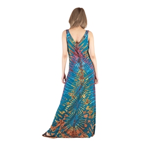 Napat Clothing Mujer Spandex Tie Dye Maxi Vestido sin mangas Listo para enviar - Product Image 2