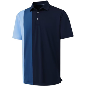 Polo Premium para Hombre, Bloques de Color, Manga Corta, Transpirable, Atlético, para Golf, Informal, para Verano - Product Image 1