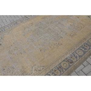 พรมขนสัตว์แบบต่อผ้าสีเบจขนาด 7.4x11.2 ฟุต แบบดั้งเดิมของตุรกี เป็นมิตรกับสิ่งแวดล้อม พร้อมแผ่นรองหลังทำจากยางลาเท็กซ์ - Product Image 3