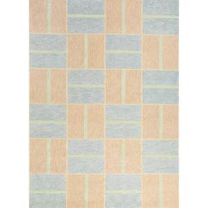 พรมขนสัตว์ทอมือลายเรขาคณิตสีเบจ-น้ำตาลสไตล์ออบุสซอง สำหรับห้องนั่งเล่น ห้องโถง ทางเดิน รูปทรงสี่เหลี่ยมผืนผ้า ลายแบบนามธรรม เหมาะสำหรับวัยรุ่น - Product Image 1