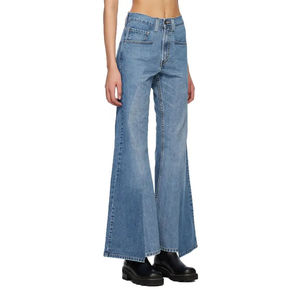 กางเกงยีนส์เดนิมผู้หญิงขายดี |   กางเกงขายาวทรงตรงเอวสูงผ้ายืดสไตล์วินเทจผ้าฝ้าย 100% |   กางเกงยีนส์ฤดูหนาวขนาดสั่งทำพิเศษ - Product Image 4