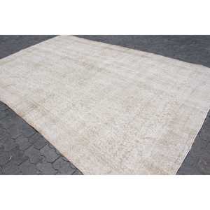 พรมวินเทจขนาด 7.8x11.9 ฟุต พรมตุรกีขนาดใหญ่ พรมลายดอกไม้สีขาว - Product Image 2