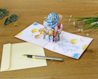 Conception et fabrication d'invitations personnalisées, cartes 3D pop-up pour fêtes d'anniversaire, papier imprimé numérique de haute qualité, enveloppe artistique