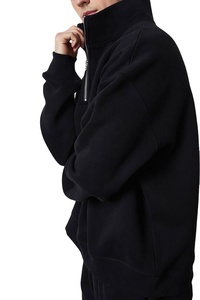 Custom Logo Wholesale Oversized Black Zipper Sweatshirt for Men 100% Cotton High Quality GSM Streetwear - Product Image 3