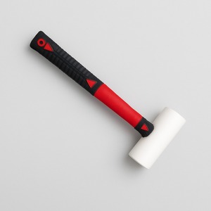 Maillet en caoutchouc à double tête blanc, marteau de démolition, manche en fibre de verre, outil industriel pour l'installation de revêtements de sol souples - Product Image 2