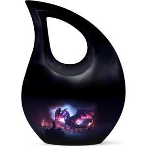 Urna moderna de estilo americano de alta calidad en forma de gota de lágrima para cenizas humanas, suministros funerarios conmemorativos de cremación DE LA India - Product Image 3