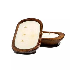 Bol de pâte en bois pour bougie de cire de soja sculpté à la main bol de pâte de cire de soja parfumé pour bougie de cire - Product Image 1