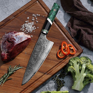 Cuchillo Gyuto de 8 Pulgadas, 67 Capas de Acero Damasco VG10 10Cr15CoMoV con Mango de Resina Compuesta Colorida y Malla de Aluminio - Product Image 2