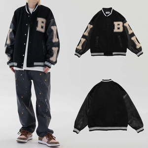 Vestes de sport streetwear simples, vestes de sport à lettres, vestes de sport blanches, vêtements décontractés pour hommes - Product Image 2